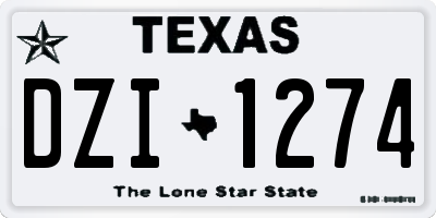 TX license plate DZI1274