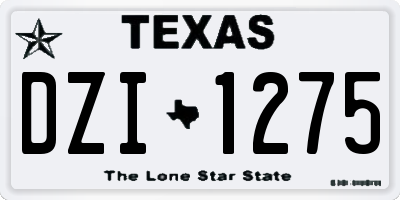 TX license plate DZI1275