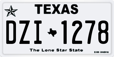 TX license plate DZI1278