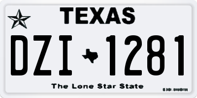 TX license plate DZI1281
