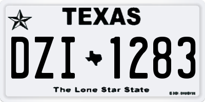 TX license plate DZI1283