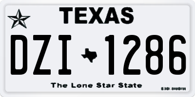 TX license plate DZI1286
