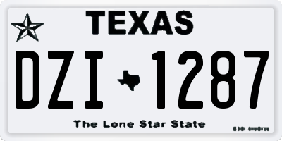 TX license plate DZI1287