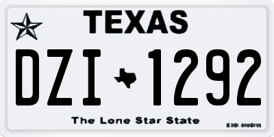 TX license plate DZI1292