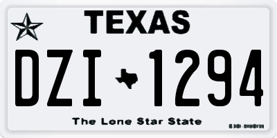 TX license plate DZI1294