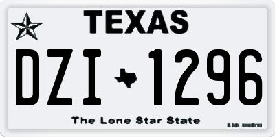 TX license plate DZI1296