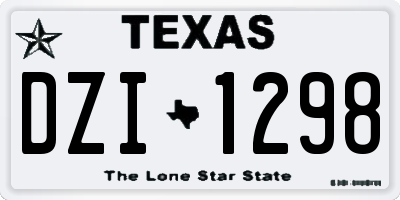 TX license plate DZI1298