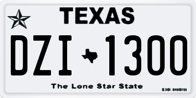 TX license plate DZI1300