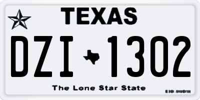 TX license plate DZI1302