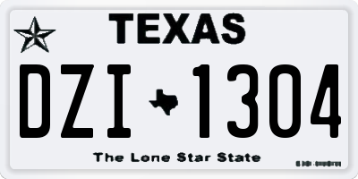TX license plate DZI1304