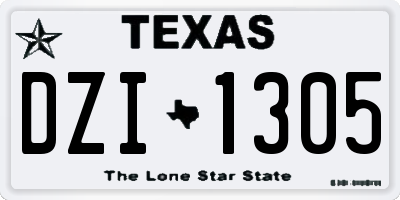 TX license plate DZI1305