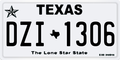 TX license plate DZI1306
