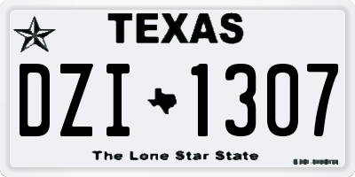TX license plate DZI1307