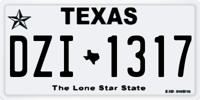 TX license plate DZI1317