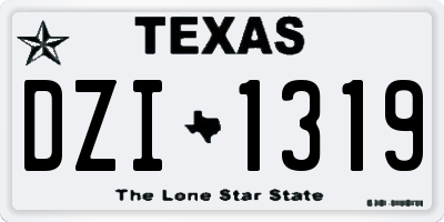 TX license plate DZI1319