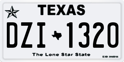 TX license plate DZI1320