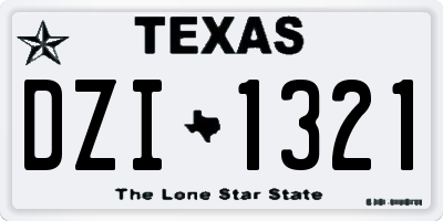 TX license plate DZI1321