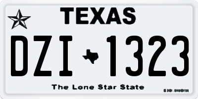 TX license plate DZI1323