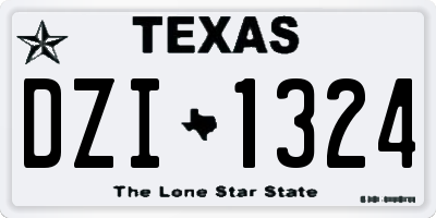 TX license plate DZI1324