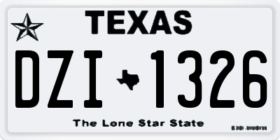 TX license plate DZI1326