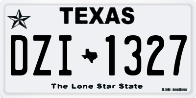 TX license plate DZI1327