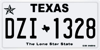 TX license plate DZI1328