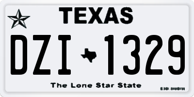TX license plate DZI1329