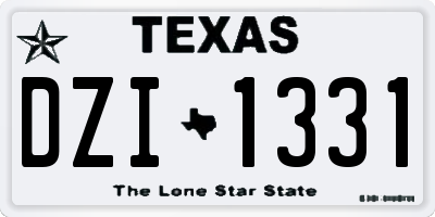 TX license plate DZI1331