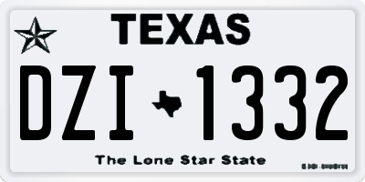 TX license plate DZI1332