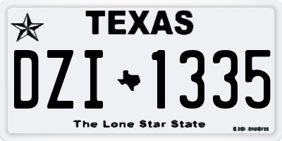 TX license plate DZI1335