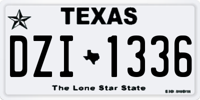 TX license plate DZI1336