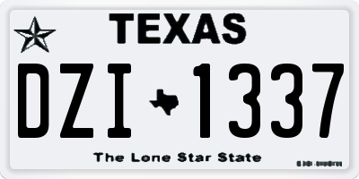 TX license plate DZI1337