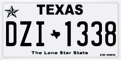 TX license plate DZI1338