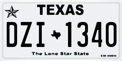 TX license plate DZI1340