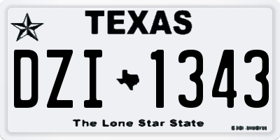 TX license plate DZI1343