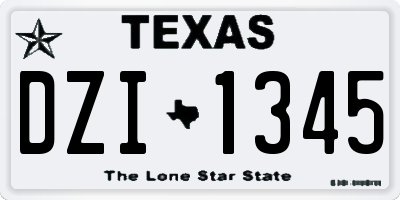 TX license plate DZI1345
