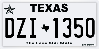 TX license plate DZI1350