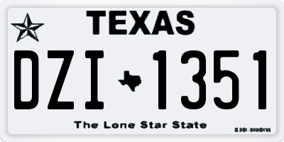 TX license plate DZI1351