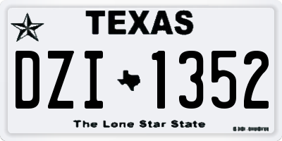 TX license plate DZI1352