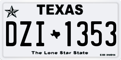 TX license plate DZI1353