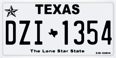 TX license plate DZI1354