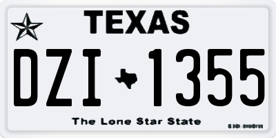 TX license plate DZI1355