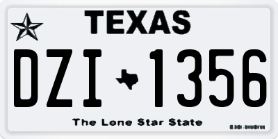 TX license plate DZI1356