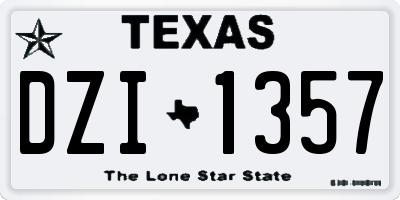 TX license plate DZI1357