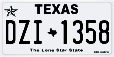 TX license plate DZI1358