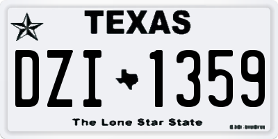 TX license plate DZI1359