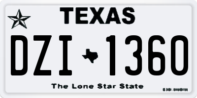 TX license plate DZI1360