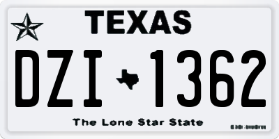 TX license plate DZI1362