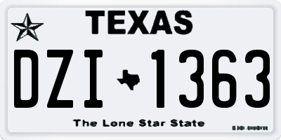 TX license plate DZI1363