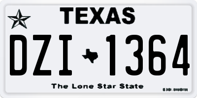 TX license plate DZI1364